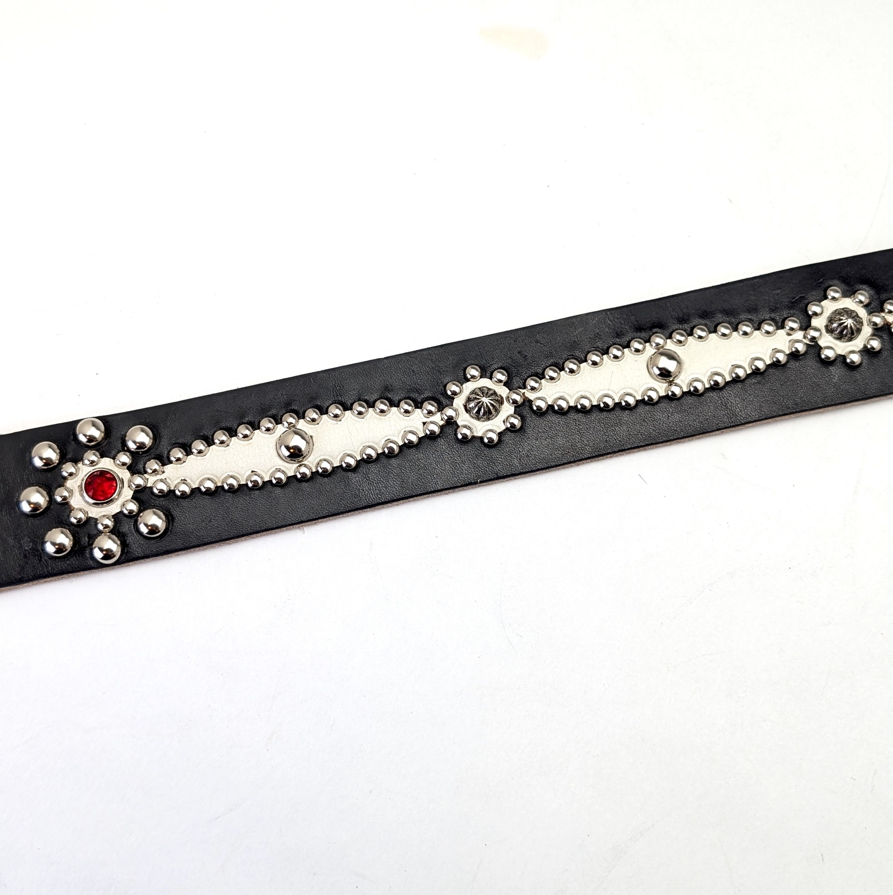 Handmade Black Leather Studded Belt Vintage Western Handmade Black Leather Studded Belt Vintage Western