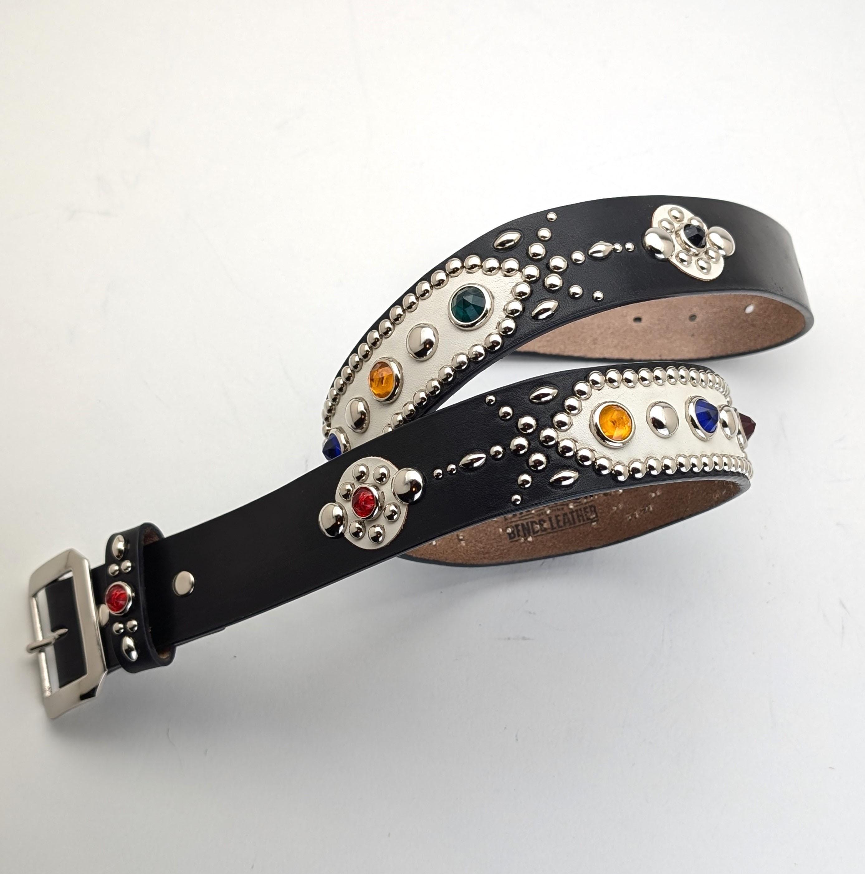 Handmade Studded Leather Belt Western Style No9 Size Order