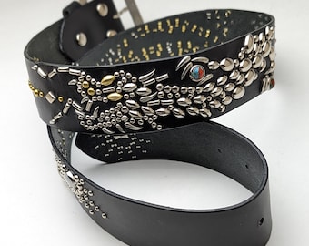 ◆2000Archives◆ DOUBLE STRAP STUD BELT KHAKI 2A24HWAC04KHOS B004_1-361319.jpg?crop=center&