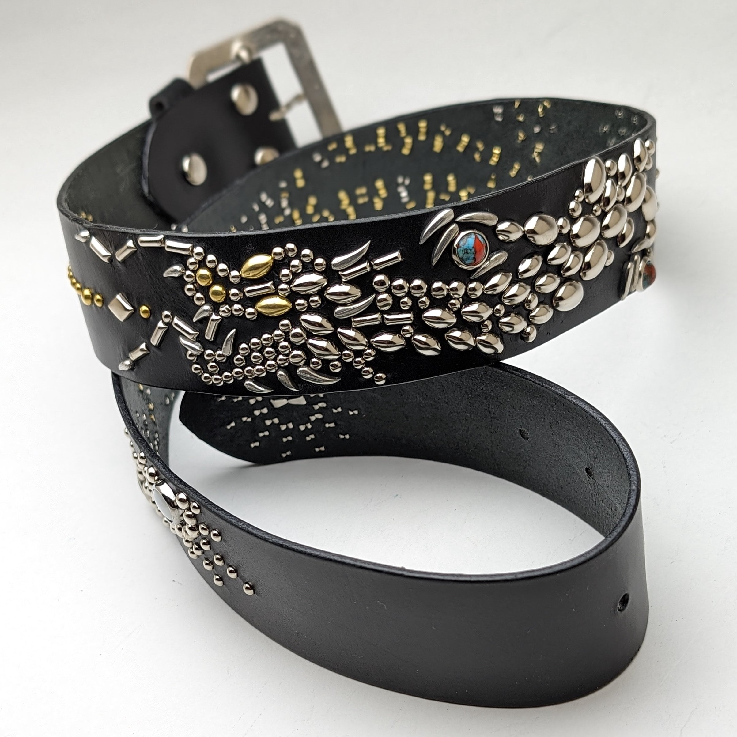 定価以下DECi Bridle studs belt ovy kaja Bridle studs narrow belt | DECi