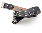 Handemade Studded Belt Western Size Order Mens Belt Black