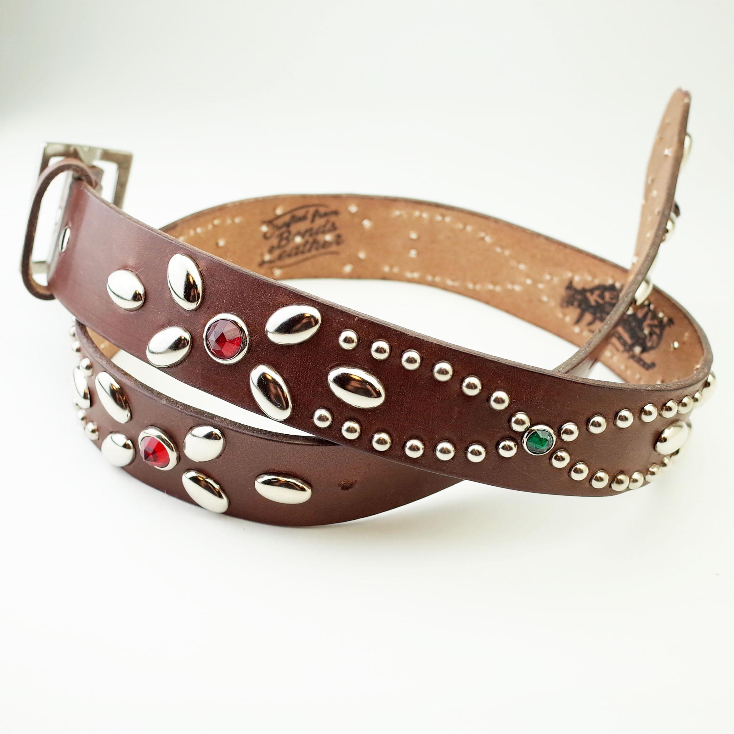 Handmade Studded Belt No8 Western Style Custom Size Brown 