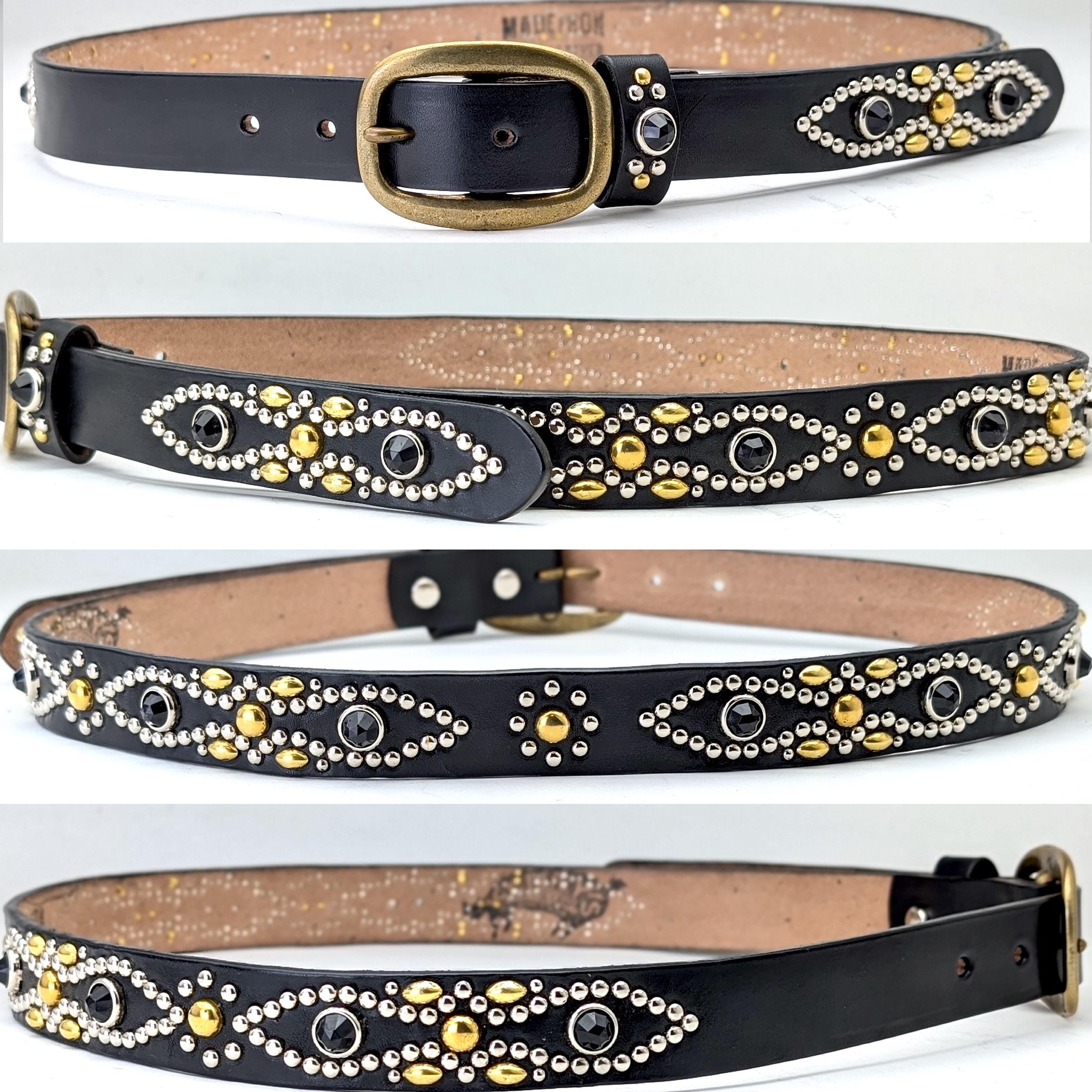 Handmade Black Leather Studded Belt 1.15in Vintage Western Peanutstwist-oval Style Solid Brass Buckle Japan Punk Rock Made in Japan - Etsy Handmade Black Leather Studded Belt 1.15in Vintage Western Peanutstwist-oval Style Solid Brass Buckle Japan Punk Rock Made in Japan - Etsy