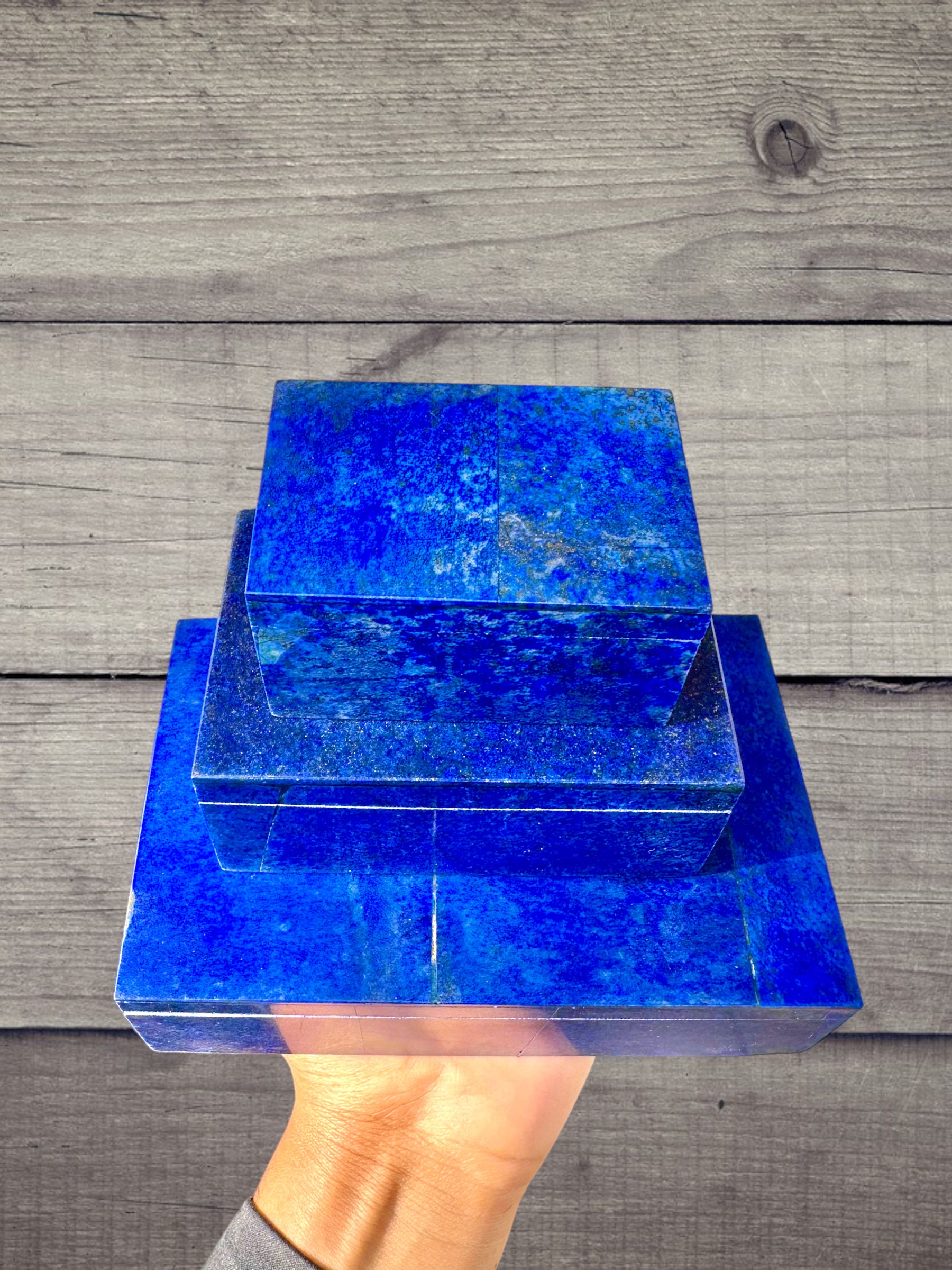 Set of Three Lapis Lazuli Jewelry Boxes Etsy