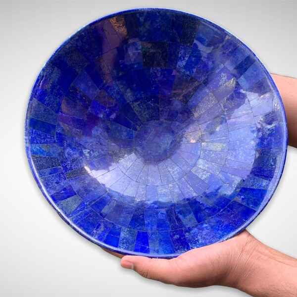 wunderschöne große Lapis Lazuli Mosaik Schale