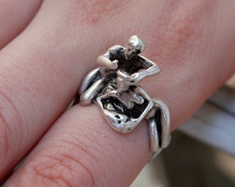 ANCIENT RING - Skulptur Ring • Antiker Ring • Statement Ring • Chunky Ring • Unisex • Minimalistischer Ring • Einstellbar • QD203