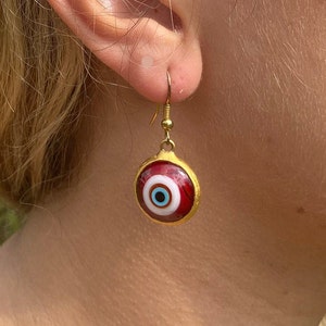 EVIL EYES EARRINGS  - Stud Charm Earrings • Cute Earrings • Dangle Earrings • Chunky Earrings • Statement Earrings • Unique Earrings • QDE27