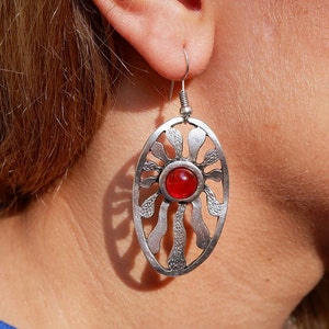 RED EVIL EYE Earrings - Boho Earrings • Handmade Earrings • Chunky Earrings • Statement Earrings • Dainty Earrings •QDE18