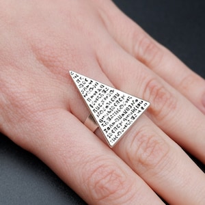 MINIMALIST TRIANGLE RING - Boho Rings For Woman • Geometric Ring • Handmade  • Chunky Ring • Bohemian Ring • Dainty Ring • Adjustable •QD351