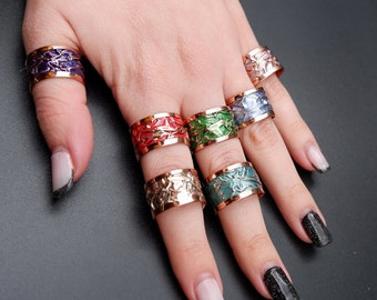Handmade Copper Ring: Adjustable Ethnic Statement Ring