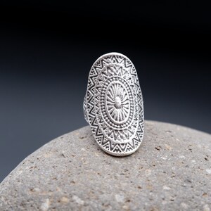 Gegraveerde boho-ring: verstelbaar sterlingzilver verguld messing