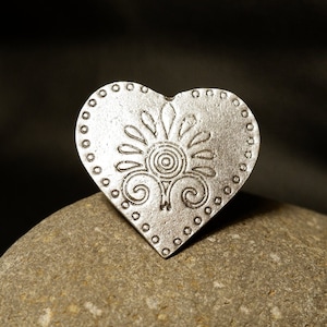 HEART RING - Silver Plated Heart Ring • Unique • Statement Ring • Love Ring • Rings For Women • Minimalist Boho Heart Ring •Adjustable•QD125