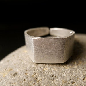 CHUNKY RING - Simple Ring • Unique • Statement Ring • Fashion Ring • Rings For Unisex • Minimalist • Dome • Engraved • Adjustable • QD14