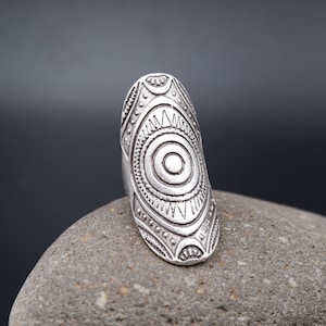 Gegraveerde boho-ring: verstelbaar sterlingzilver verguld messing
