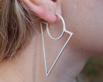 Boho Triangle Earrings: Sterling Silver Plated Geometric Statement Earrings