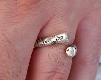 Baseball Bat Ring: Sterling Silver Plated Adjustable Sport Jewelry