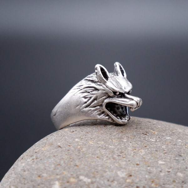 WILD WOLF RING - Animal Head Ring • Gothic Jewelry • Statement Ring • Chunky Ring • Wild Ring • Nature • Animal Ring • Adjustable • QD304