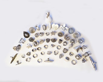 Boho justerbar ring: Handgjord sterlingsilverpläterad, etnisk snidad design