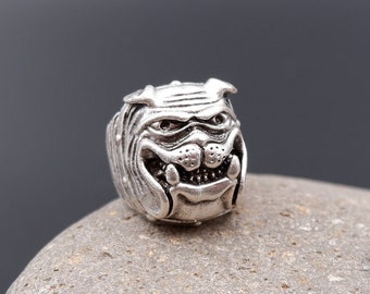 BULLDOG RING - Dog Lover Ring • Terrier Ring • Animal Jewelry • Statement Ring • Chunky Ring •  Nature • Dog Head Ring • Adjustable • QD227