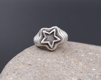MINIMALIST STAR RING - Rings For Woman • Handmade Ring • Comet Ring • Chunky Ring • Star Ring •  Dome Ring • Fashion Ring • Adjustable•QD247