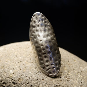 BOHO MOON RING - Rings For Woman • Unique Silver • Retro • Chunky Ring • Pattern • Ethnic • Carved • Dome • Adjustable • QD5