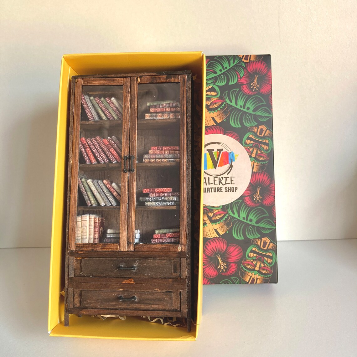 Miniature Bookshelf Dollhouse Miniature Bookcase Etsy