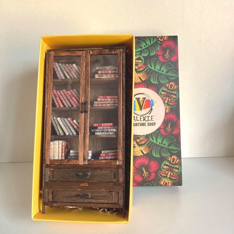 Miniature Bookshelf Dollhouse Miniature Bookcase Etsy