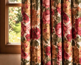 Blumenvorhang-Panels, Vintage-Stil Vorhang, Rosenmuster-Luxus-Fenster-Dekor
