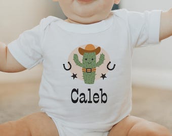 Personalized Cactus Baby Outfit , Western Baby Onesie, Cowgirl Outfit, Cowboy Onesie, Baby Shower Gift, Farm Baby Gift, Cute Baby Onesie