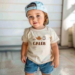 Personalized Cowboy Toddler T-Shirt, Toddler Cowgirl Outfit, Cowboy Outfit, Cute Toddler Shirt, Boys Cowboy Outfit, Girls Cowgirl Shirt