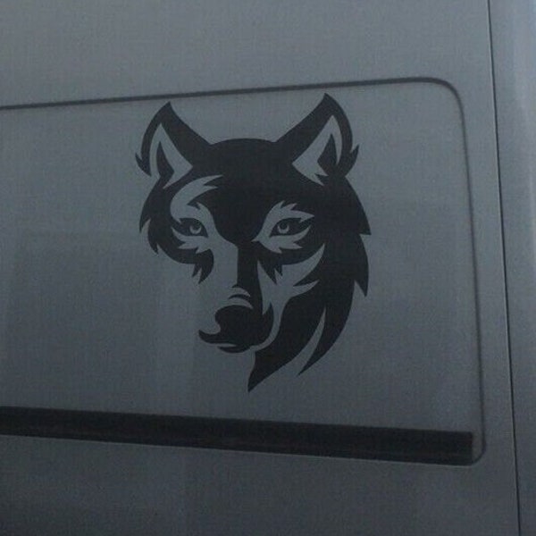 wolf head car van bonnet vinyl side sticker wall art hood vinyl graphic window door van sign motorhome campervan wolf decal wolf sticker