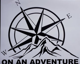Mountain Compass Car Bonnet Side Sticker Vinyl Graphic off Road