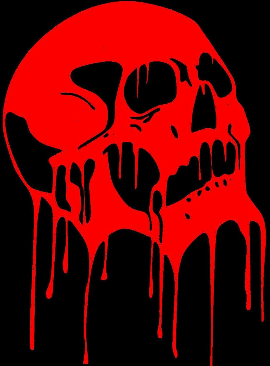 Blood Bloody Skull Car Bonnet Side Sticker Van Vinyl Graphic Decal