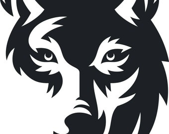 large 21 x18 inch wolf head car bonnet side sticker decal graphic wall art caravan motorhome