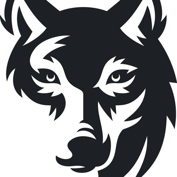 large 21 x18 inch wolf head car bonnet side sticker decal graphic wall art caravan motorhome