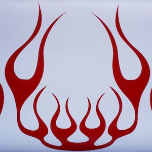 car bonnet flames decal sticker decal vinyl graphic garage mechanic racing rally body panel van sign hood
