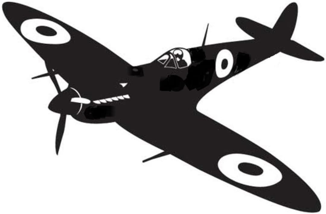 イギリス空軍主力レシプロ戦闘機「スピットファイア」のvectorイラスト画 第二次世界単線中に活躍したイギリス空軍主力レシプロ戦闘機