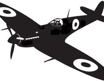 スピットファイア戦闘機シルエット デカール ステッカー WW2