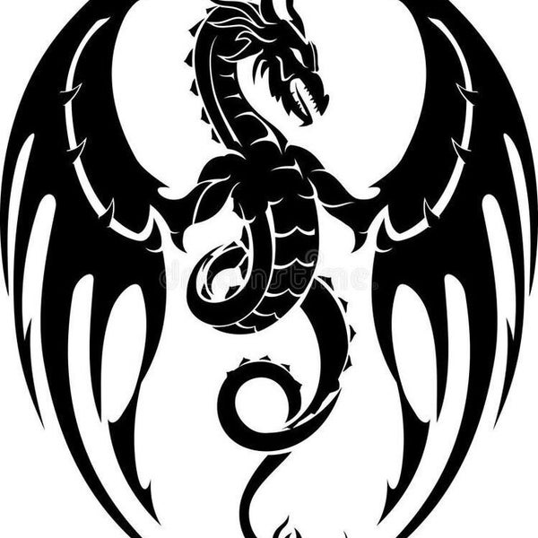 dragon decal sticker vinyl car bonnet side sticker decal wall art graphic silhouette van lorry motorhome campervan tribal dragon