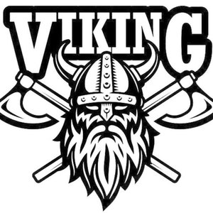 Viking hoofdassen bijlen Runen rune muur kunst vinyl sticker auto motorkap camper van sticker Vikingen Normandië afbeelding