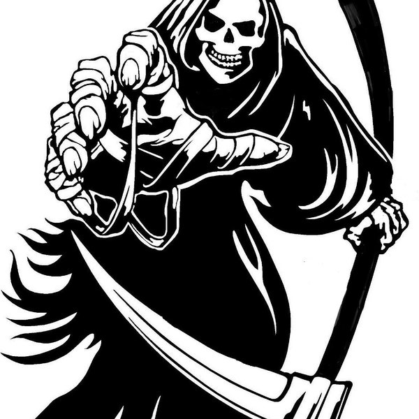 grim reaper skull bones car bonnet side sticker decal wall art decal vinyl graphic window door body panel van decor sign