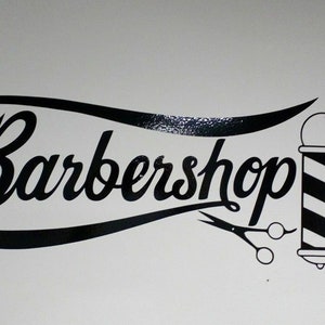 barber shop window scissors wall art decal vinyl graphic sticker salon decor hairdressers door advertising sign barbers mens sign