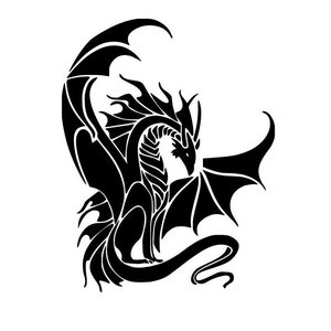 dragon decal sticker vinyl car bonnet side sticker decal wall art graphic silhouette van lorry motorhome campervan tribal dragon