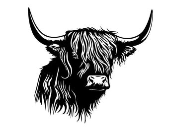 Adesivo da parete con mucca delle Highlands scozzesi, toro, adesivo da parete per auto, furgone, cofano, vinile, grafica, finestrino, cartello, camper, furgone