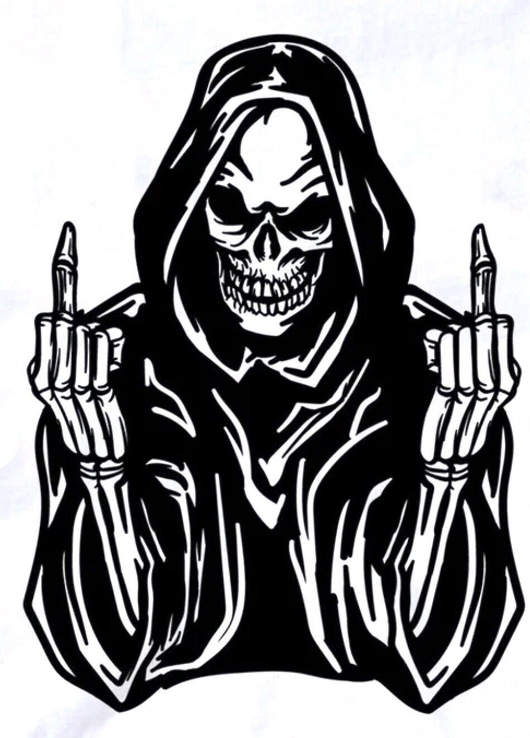 Skull Fingers Car Side Sticker Van Vinyl Graphic Decal Sign Wall