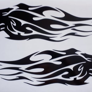Stickers tigre flammes autocollants moto Paire de stickers moto réservoir de carburant côtés gauche et droit finition brillante Stickers motards Sticker tigre en vinyle