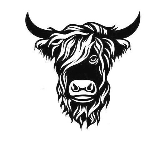 Cow Print Head White Vinyl Decal Sticker