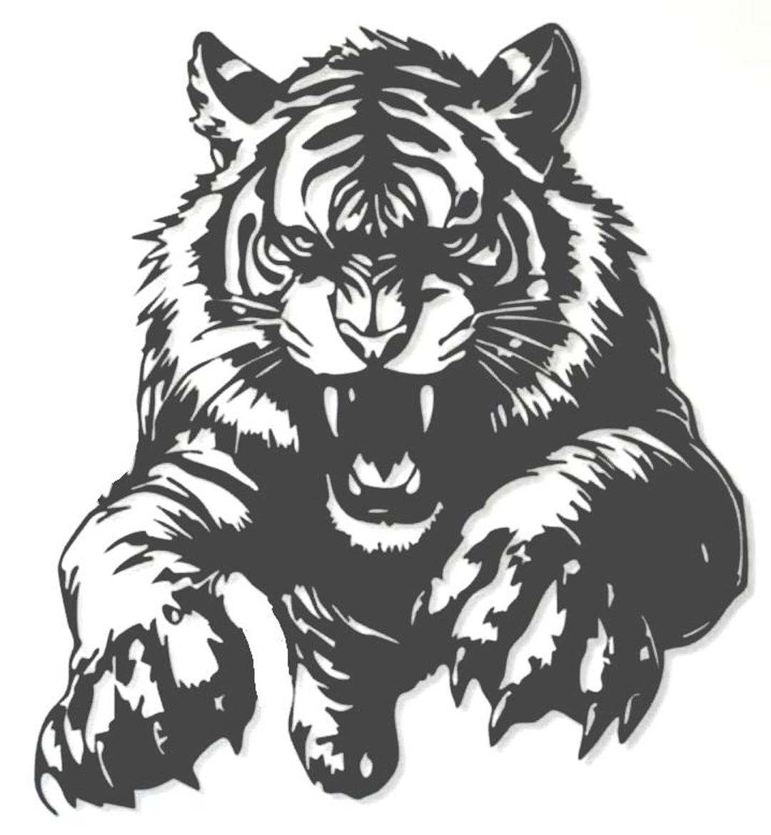 Tiger Head Car Bonnet Side Sticker Vinyl Decal Wall Art Hood Vinyl ...