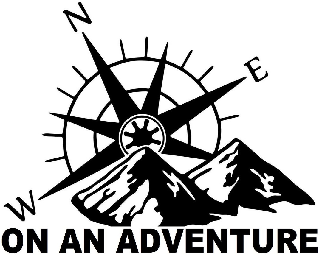 Mountain Compass Decal on an Adventure Car Bonnet Side Sticker