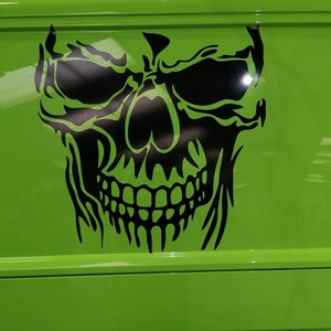 skull car bonnet hoodside sticker van vinyl graphic decal sign wall art door campervan decal lorry